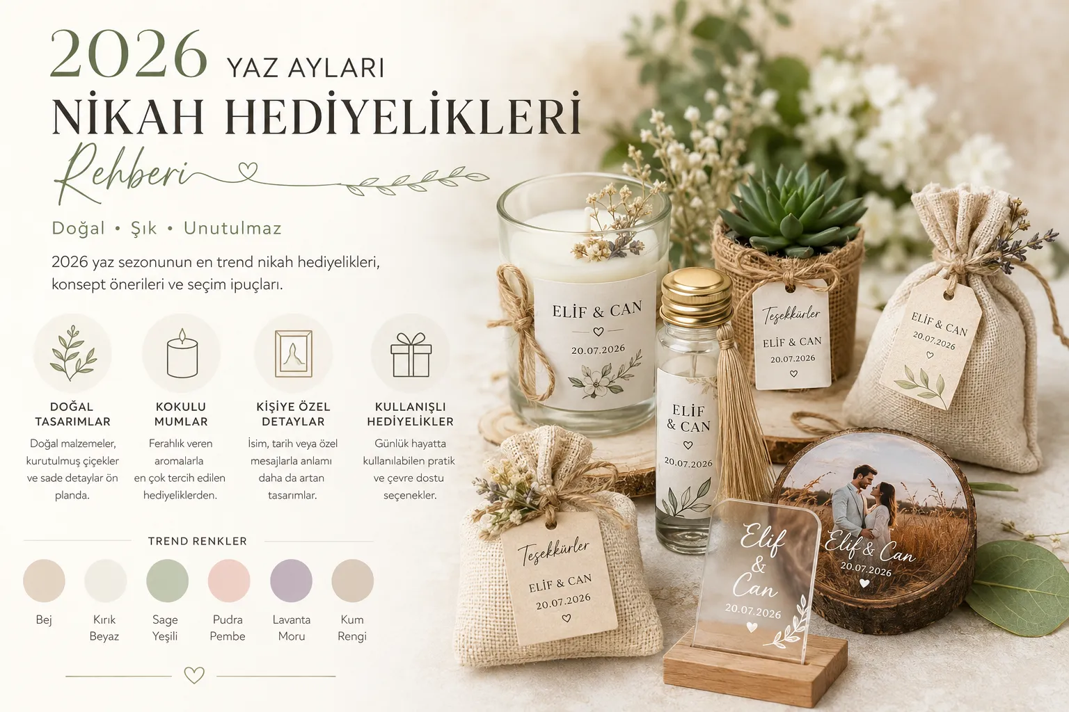 2026 Yaz Ayları Nikah Hediyelikleri Rehberi