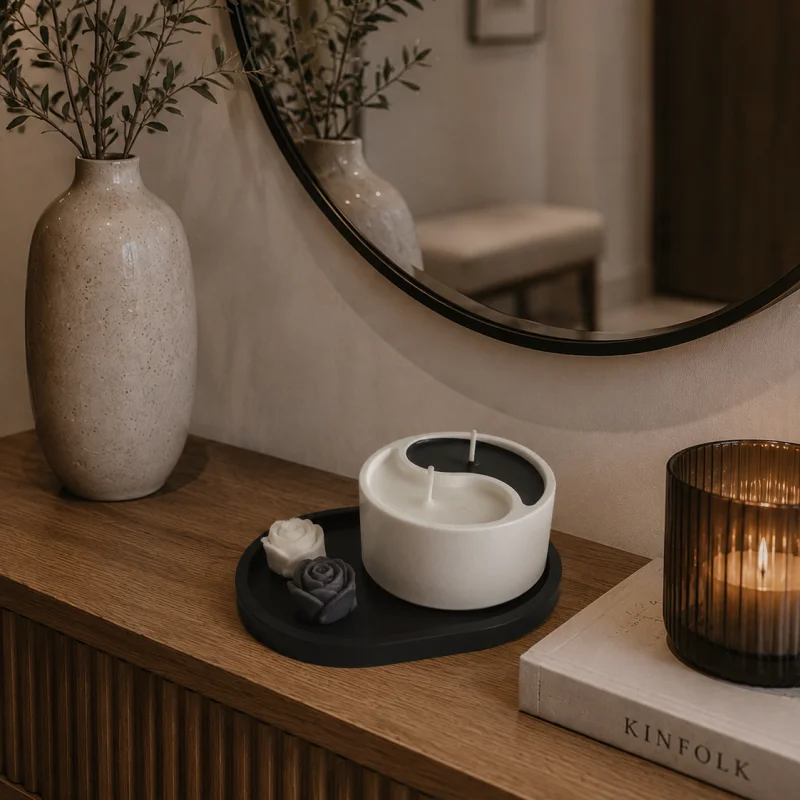 Dekoratif Mum - Yin Yang Konseptli Özel Tasarım Set - GV Atelier - Görsel 1