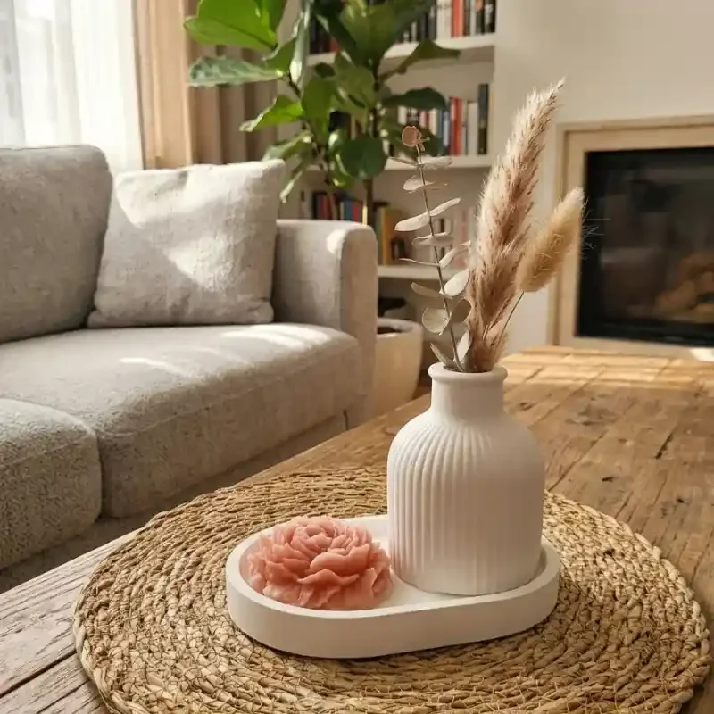 dekoratif vazo dekoratif sunumluk dekoratif mum set
